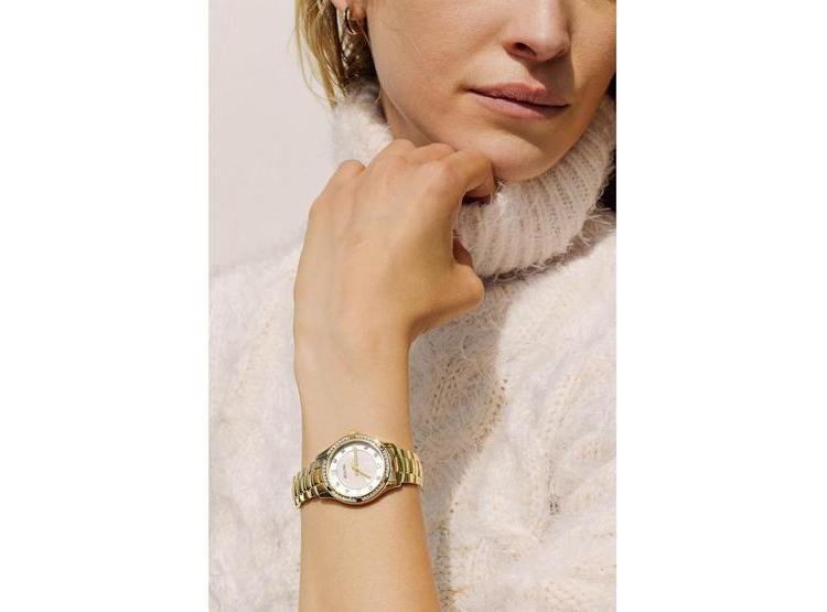 RELOJ BULOVA MUJER, ACERO INOXIDABLE CON CRISTALES AUTÉNTICOS, MOVIMIENTO DE CUARZO Y ESFERA DE NÁCAR BLANCO - 4