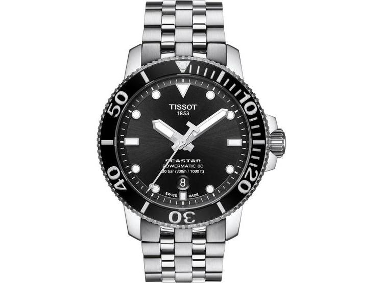 TISSOT RELOJ CASUAL SEASTAR DE ACERO INOXIDABLE PARA HOMBRE, RESISTENTE AL AGUA, COLOR GRIS - 1