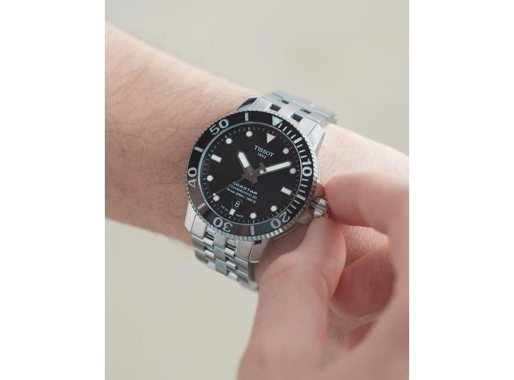 TISSOT RELOJ CASUAL SEASTAR DE ACERO INOXIDABLE PARA HOMBRE, RESISTENTE AL AGUA, COLOR GRIS - 6