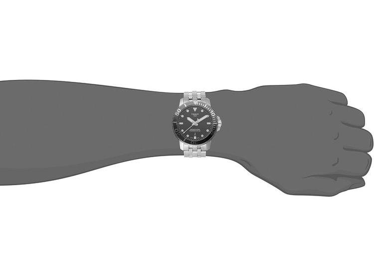 TISSOT RELOJ CASUAL SEASTAR DE ACERO INOXIDABLE PARA HOMBRE, RESISTENTE AL AGUA, COLOR GRIS - 8