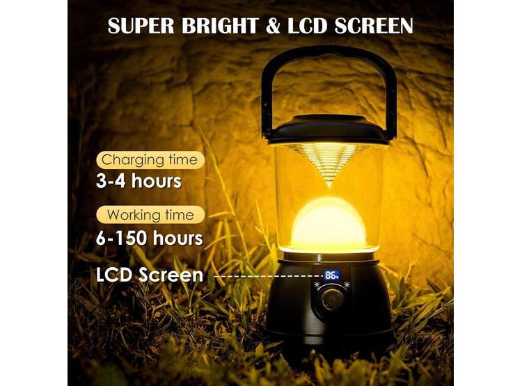 SINVITRON LINTERNA LED RECARGABLE PARA CAMPAMENTO, IMPERMEABLE, BANCO DE ENERGÍA DE 5200 MAH, 5 MODOS DE LUZ - 2