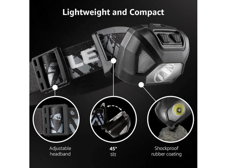 LINTERNA FRONTAL LED CON LUZ ROJA, RESISTENTE AL AGUA IPX4, 6 MODOS DE ILUMINACIÓN, IDEAL PARA EXTERIORES - 7