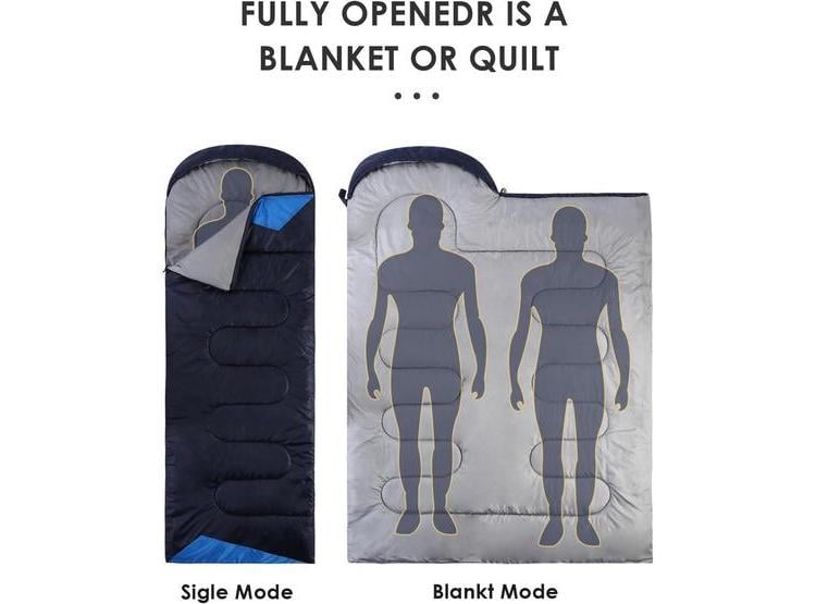 SACO DE DORMIR IMPERMEABLE JEAOUIA PARA CAMPING EN CLIMA FRÍO, LIGERO Y COMPACTO CON BOLSA DE COMPRESIÓN - 3