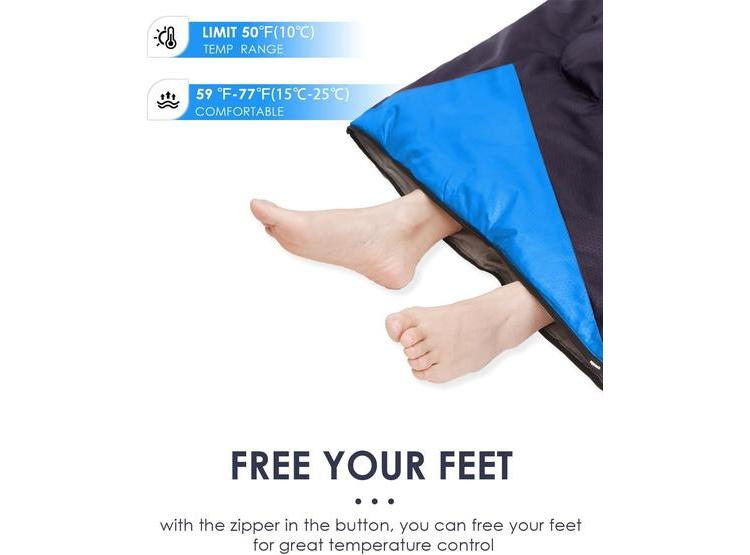 SACO DE DORMIR IMPERMEABLE JEAOUIA PARA CAMPING EN CLIMA FRÍO, LIGERO Y COMPACTO CON BOLSA DE COMPRESIÓN - 5