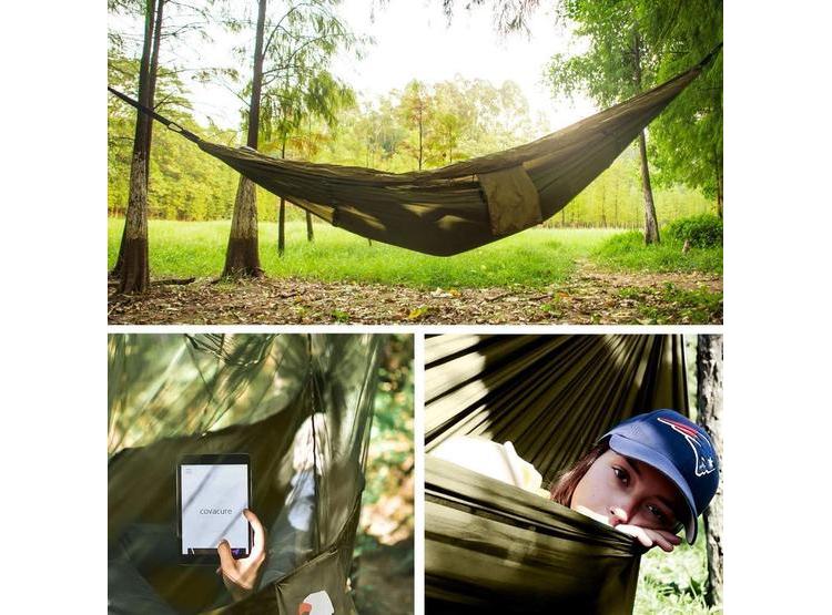 HAMACA DE CAMPAMENTO COVACURE DOBLE, PORTÁTIL CON MOSQUITERA PARA CAMPING, MOCHILEROS, PATIO Y PLAYA - 5