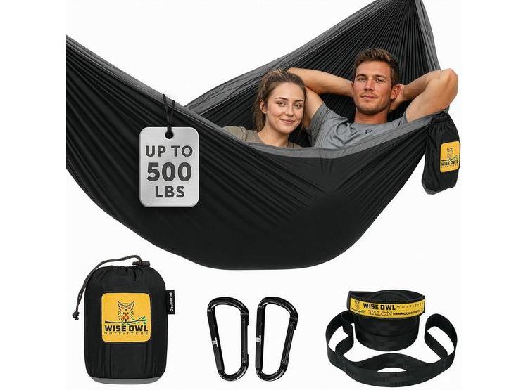 HAMACA DE CAMPING WISE OWL OUTFITTERS, PORTÁTIL, CON CORREAS PARA ÁRBOL, PARA CAMPING Y SENDERISMO - 1