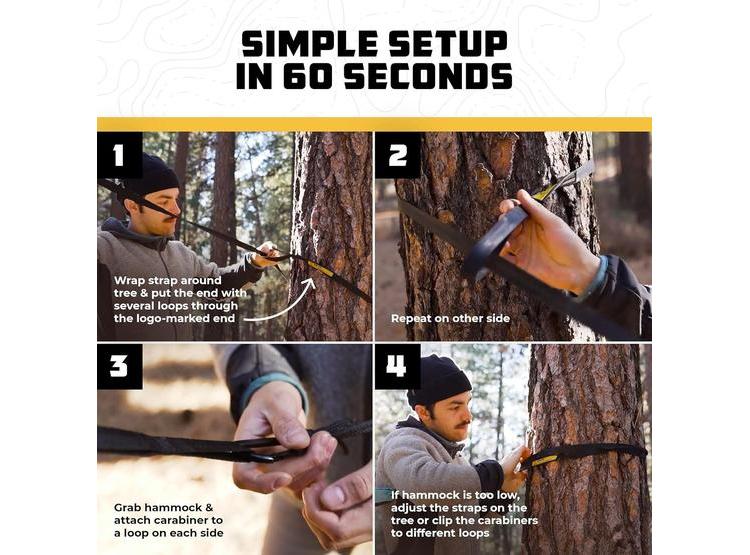 HAMACA DE CAMPING WISE OWL OUTFITTERS, PORTÁTIL, CON CORREAS PARA ÁRBOL, PARA CAMPING Y SENDERISMO - 4