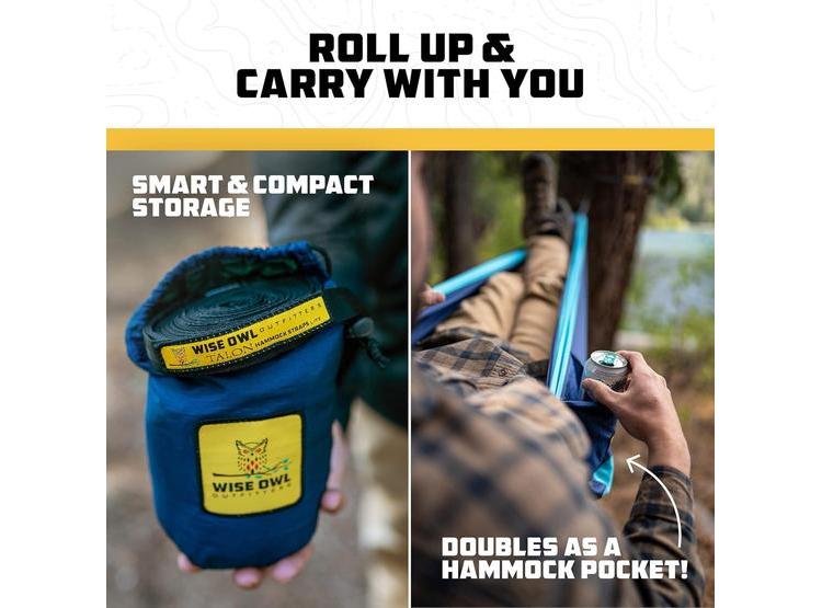 HAMACA DE CAMPING WISE OWL OUTFITTERS, PORTÁTIL, CON CORREAS PARA ÁRBOL, PARA CAMPING Y SENDERISMO - 5