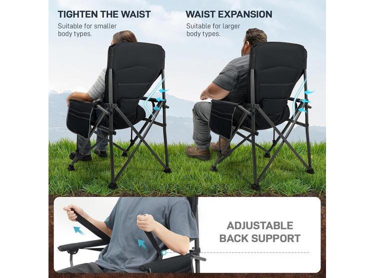 SILLA DE CAMPING PLEGABLE EVER ADVANCED CON SOPORTE LUMBAR AJUSTABLE Y BOLSILLOS - 3