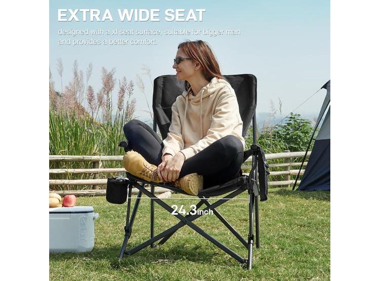 SILLA DE CAMPING PLEGABLE EVER ADVANCED CON SOPORTE LUMBAR AJUSTABLE Y BOLSILLOS - 4