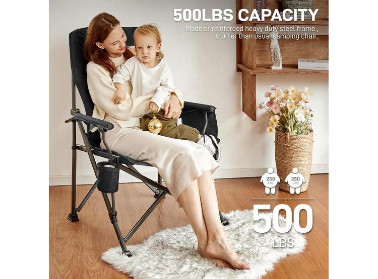 SILLA DE CAMPING PLEGABLE EVER ADVANCED CON SOPORTE LUMBAR AJUSTABLE Y BOLSILLOS - 5