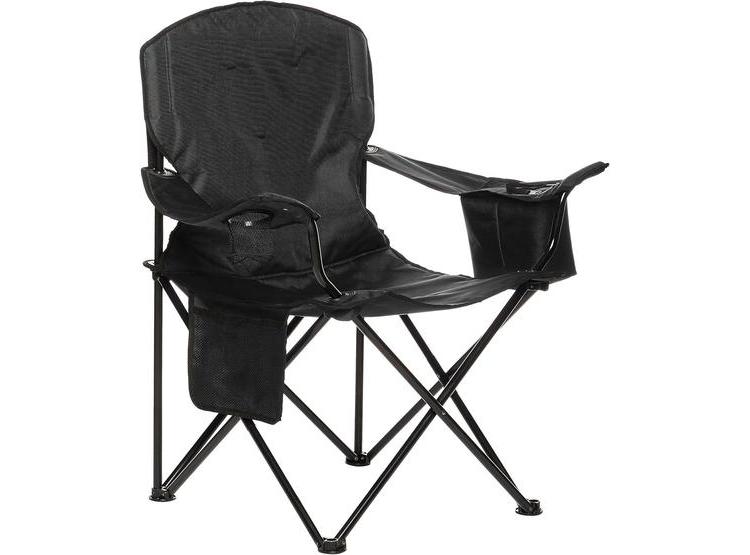 SILLA DE CAMPING PLEGABLE NEGRA AMAZON BASICS CON ASIENTO ACOLCHADO, PORTAVASOS Y BOLSA DE TRANSPORTE - 1