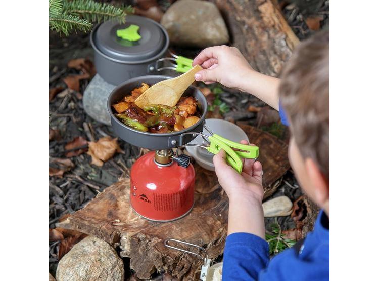 MALLOME KIT DE UTENSILIOS DE COCINA PARA CAMPING, INCLUYE JUEGO DE OLLAS Y SARTENES CON ESTUFA PORTÁTIL - 6