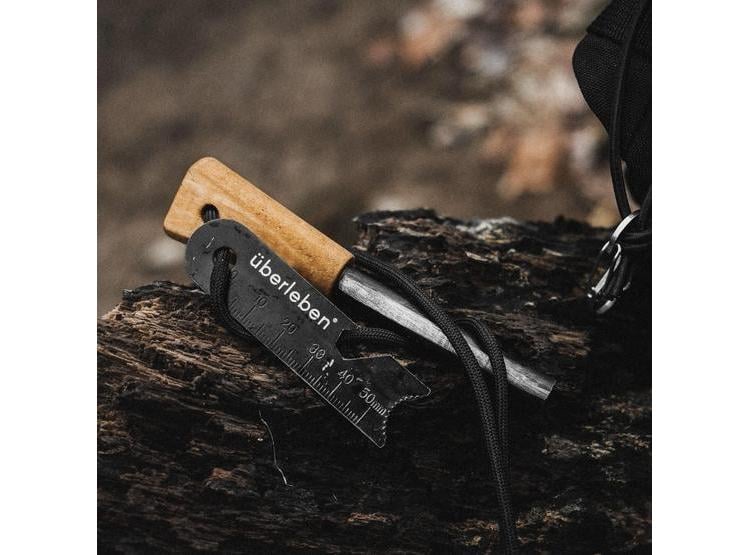 ZÜNDEN FERRO ROD INICIADOR DE FUEGO, RESISTENTE AL AGUA, CON MANGO DE MADERA Y GOLPEADOR - 2