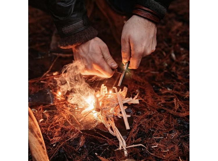 ZÜNDEN FERRO ROD INICIADOR DE FUEGO, RESISTENTE AL AGUA, CON MANGO DE MADERA Y GOLPEADOR - 3