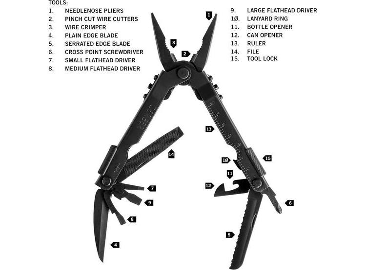 GERBER MP600: MULTIHERRAMIENTA CON 14 FUNCIONES, INCLUYE PINZAS Y CUCHILLO, DE ACERO INOXIDABLE PARA ALTA RESISTENCIA - 3