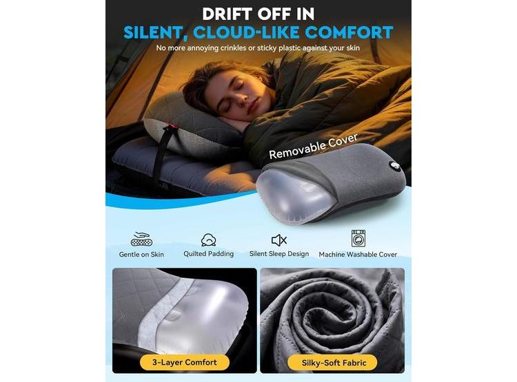 ALMOHADA INFLABLE CAMPING HIKENTURE LIGERA SOORTE LUMBAR Y CERVICAL - 4