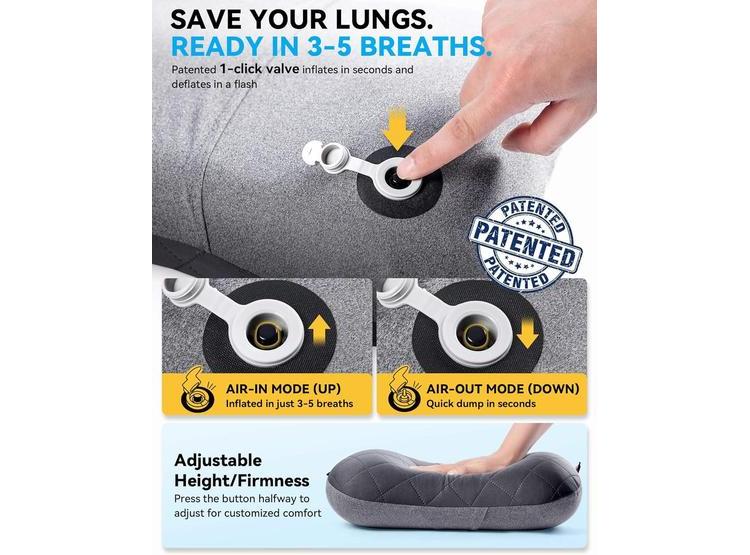 ALMOHADA INFLABLE CAMPING HIKENTURE LIGERA SOORTE LUMBAR Y CERVICAL - 6