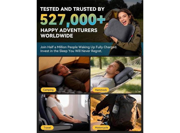 ALMOHADA INFLABLE CAMPING HIKENTURE LIGERA SOORTE LUMBAR Y CERVICAL - 7