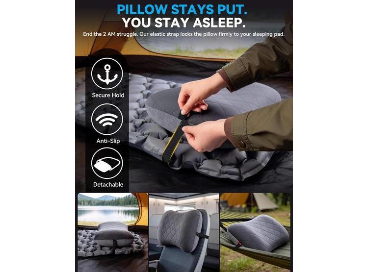 ALMOHADA INFLABLE CAMPING HIKENTURE LIGERA SOORTE LUMBAR Y CERVICAL - 8