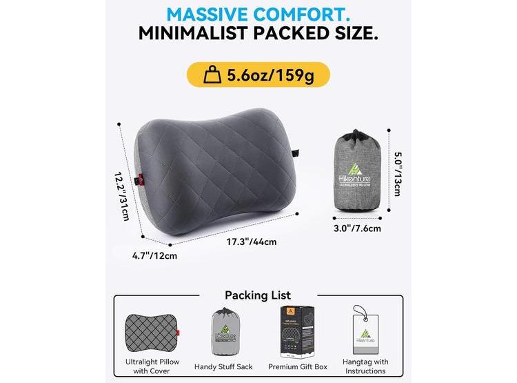 ALMOHADA INFLABLE CAMPING HIKENTURE LIGERA SOORTE LUMBAR Y CERVICAL - 9