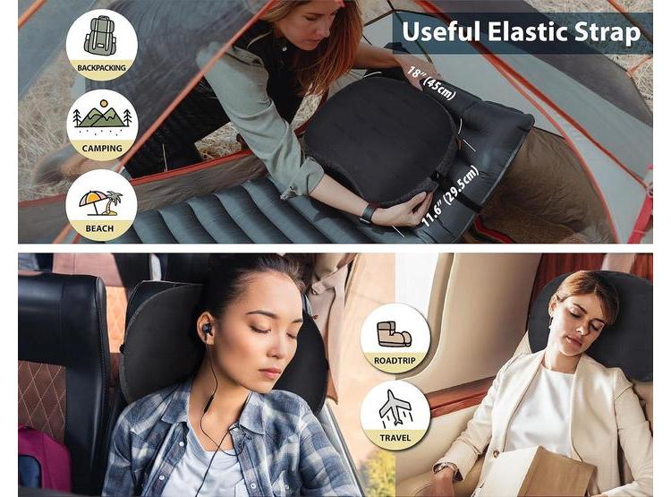 COMPACTA ALMOHADA INFLABLE TREKOLOGY PARA CAMPAMENTO, SENDERISMO Y VIAJES, FÁCIL DE INFLAR Y DISEÑO ERGONÓMICO CONFORTABLE - 5