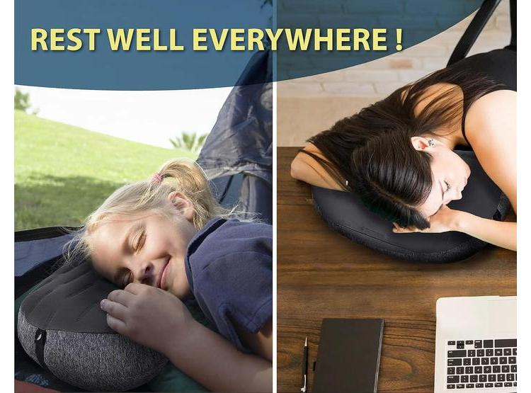 COMPACTA ALMOHADA INFLABLE TREKOLOGY PARA CAMPAMENTO, SENDERISMO Y VIAJES, FÁCIL DE INFLAR Y DISEÑO ERGONÓMICO CONFORTABLE - 6
