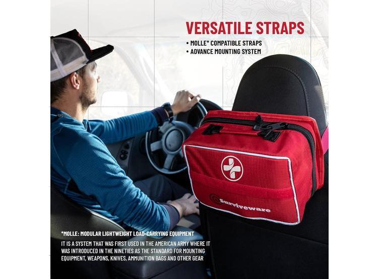 KIT DE PRIMEROS AUXILIOS DE 200 PIEZAS, IDEAL PARA OFICINA, AUTOS Y EXTERIORES. RESISTENTE AL AGUA Y DESGARROS - 3
