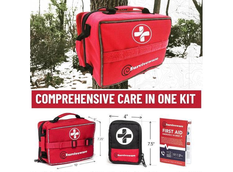 KIT DE PRIMEROS AUXILIOS DE 200 PIEZAS, IDEAL PARA OFICINA, AUTOS Y EXTERIORES. RESISTENTE AL AGUA Y DESGARROS - 5