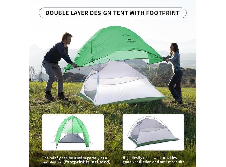 NATUREHIKE TIENDA ULTRALIGERA PARA 2 PERSONAS, FÁCIL DE MONTAR Y RESISTENTE, IDEAL PARA SENDERISMO Y MOCHILEROS - 2