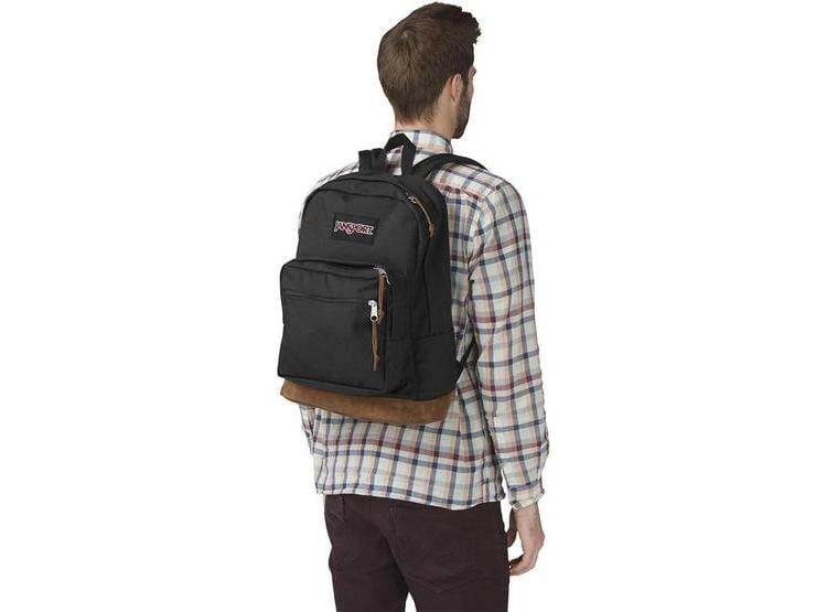 MOCHILA JANSPORT RIGHT PACK, DURABLE, CON FUNDA PARA PORTÁTIL Y BOLSILLO PARA BOTELLA, COLOR NEGRO - 3