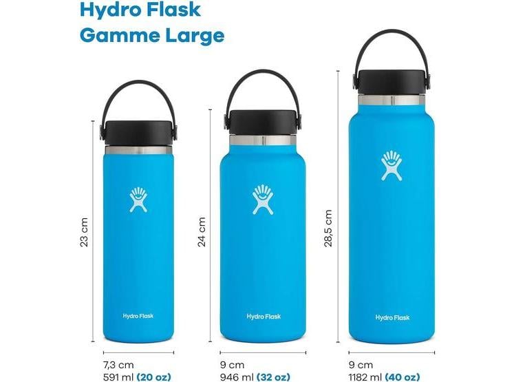 HYDRO FLASK BOTELLA DE AGUA DE ACERO INOXIDABLE, TERMO AISLADA, BOCA ANCHA CON TAPA A PRUEBA DE FUGAS, COLOR SANDÍA - 2