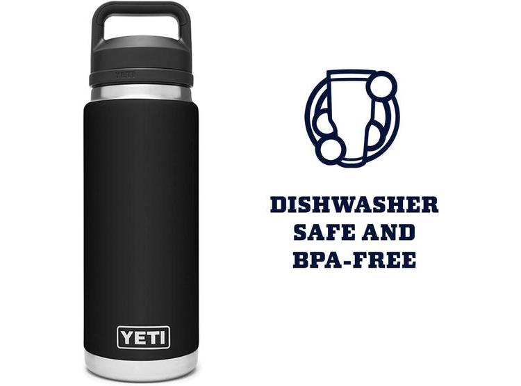 YETI RAMBLER BOTELLA AISLADA AL VACÍO, ACERO INOXIDABLE Y TAPA CHUG, COLOR NEGRO, DISEÑO RESISTENTE A FUGAS - 4
