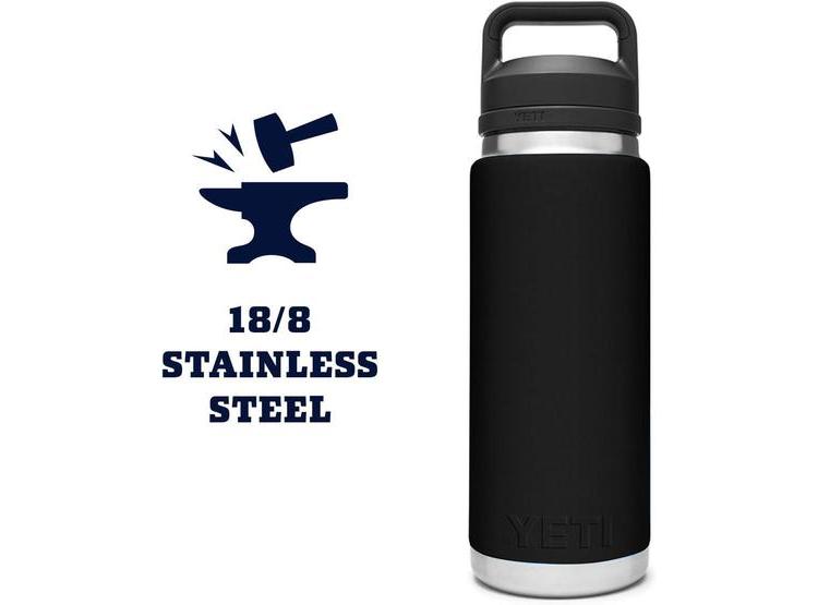 YETI RAMBLER BOTELLA AISLADA AL VACÍO, ACERO INOXIDABLE Y TAPA CHUG, COLOR NEGRO, DISEÑO RESISTENTE A FUGAS - 5