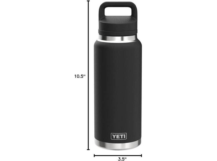 YETI RAMBLER BOTELLA AISLADA AL VACÍO, ACERO INOXIDABLE Y TAPA CHUG, COLOR NEGRO, DISEÑO RESISTENTE A FUGAS - 6