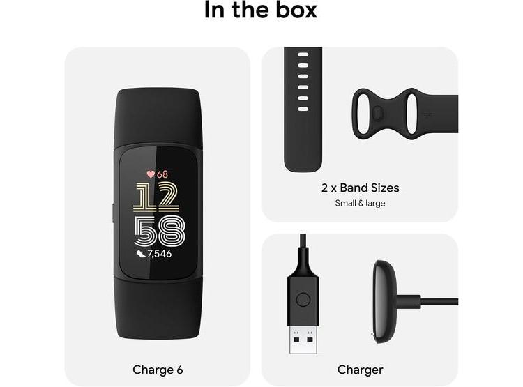 FITBIT CHARGE 6 CON APLICACIONES DE GOOGLE, FRECUENCIA CARDÍACA, GPS Y MEMBRESÍA PREMIUM INCLUIDA - 6
