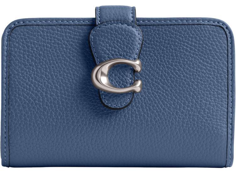 CARTERA MEDIANA AZUL CIELO DE CUERO TABBY COACH CON RANURAS PARA TARJETAS Y BOLSILLO CON CREMALLERA, EDICIÓN LIMITADA - 1