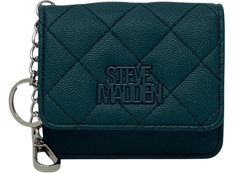 STEVE MADDEN BWREN - CARTERA CON SOLAPA, LLAVERO Y DISEÑO EN CUERO SINTÉTICO ESMERALDA, IDEAL PARA TARJETAS Y MONEDAS - 1
