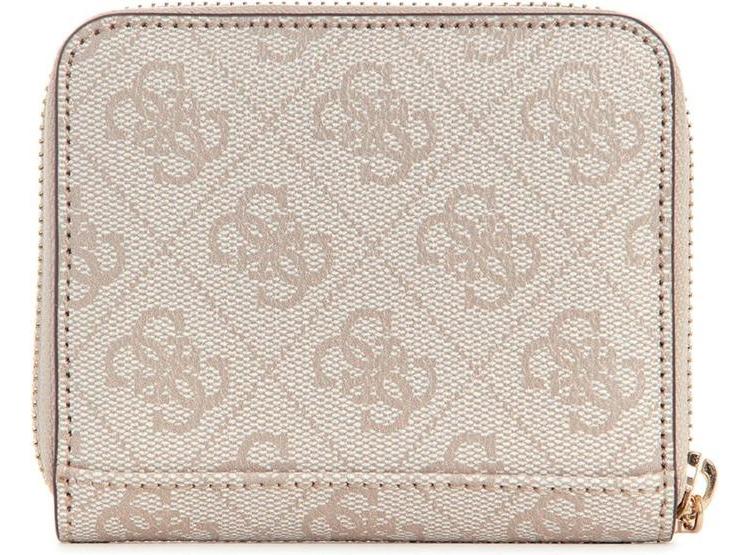 BILLETERA GUESS LAUREL PARA MUJER, DISEÑO PLEGABLE CON CREMALLERA Y LOGOTIPO DE DOVE, ELEGANTE Y COMPACTA - 1