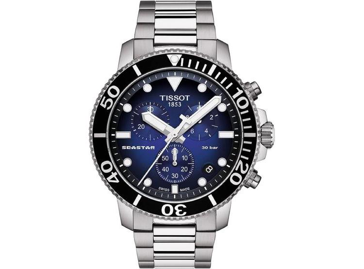 TISSOT RELOJ DEPORTIVO SEASTAR PARA HOMBRE, CERÁMICA, CUARZO SUIZO, RESISTENTE AL AGUA, CORREA ACERO INOXIDABLE - 1