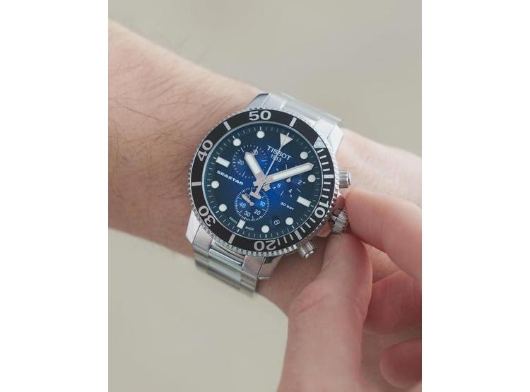TISSOT RELOJ DEPORTIVO SEASTAR PARA HOMBRE, CERÁMICA, CUARZO SUIZO, RESISTENTE AL AGUA, CORREA ACERO INOXIDABLE - 4