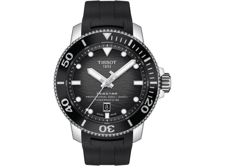 TISSOT SEASTAR PROFESIONAL 2000, RELOJ AUTOMÁTICO SUIZO PARA HOMBRE CON CORREA DE SILICONA NEGRA - 1