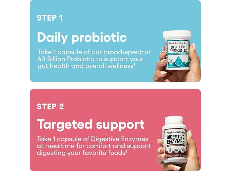 PHYSICIAN'S CHOICE BUNDLE DE SALUD INTESTINAL CON PROBIÓTICOS Y ENZIMAS PARA APOYO DIGESTIVO E INMUNOLÓGICO - 2