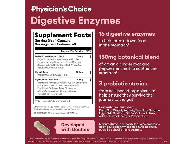 PHYSICIAN'S CHOICE BUNDLE DE SALUD INTESTINAL CON PROBIÓTICOS Y ENZIMAS PARA APOYO DIGESTIVO E INMUNOLÓGICO - 5