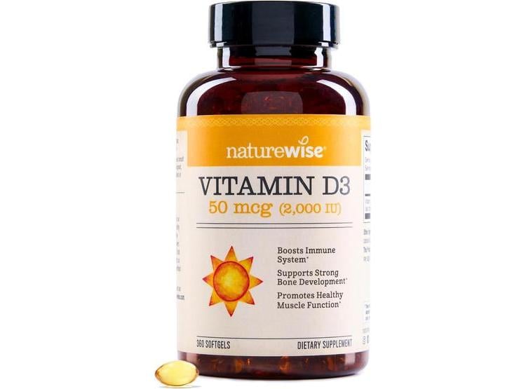 CÁPSULAS DE GEL DE VITAMINA D3 DE NATUREWISE 2000IU PARA SOPORTE INMUNE - 1