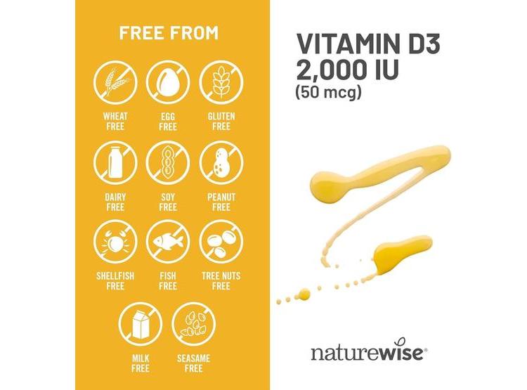 CÁPSULAS DE GEL DE VITAMINA D3 DE NATUREWISE 2000IU PARA SOPORTE INMUNE - 8