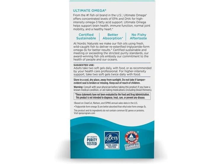 NORDIC NATURALS ULTIMATE OMEGA, SABOR LIMÓN, 90 GELES SUAVES, ALTO OMEGA-3, SUPLEMENTO ACEITE PESCADO - 5