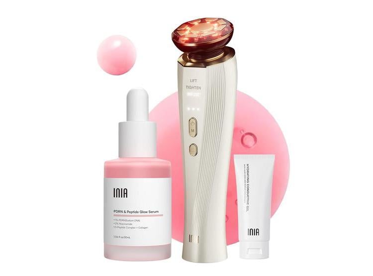 INIA FLARE - DISPOSITIVO 3 EN 1 CON LUZ ROJA Y MICROCORRIENTE PARA CARA Y CUELLO, MASAJEADOR VIBRATORIO - 1