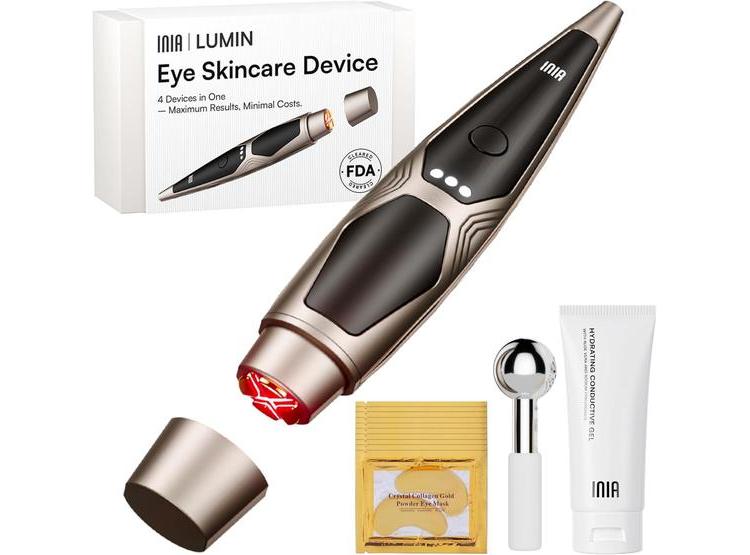 DISPOSITIVO BELLEZA 4 EN 1 CON LUZ ROJA, CALOR, VIBRACIÓN Y MASAJE PARA OJERAS E HINCHAZÓN - 1