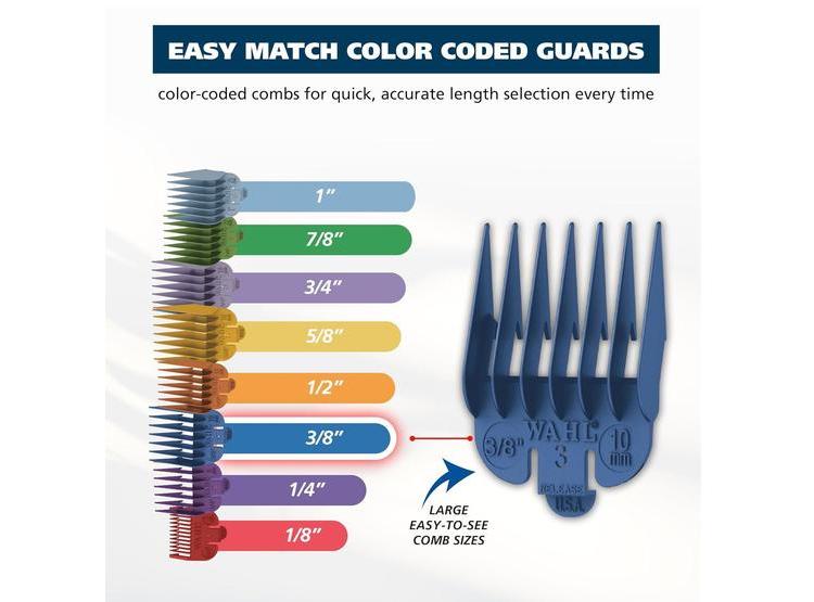 MÁQUINA PARA CORTAR PELO WAHL COLOR PRO RECARGABLE CON PEINES GUÍA DE COLORES Y ESTUCHE DE ALMACENAMIENTO - 2